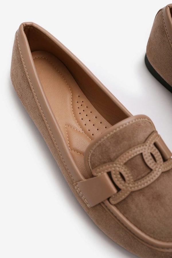 Where's That From Lizzo Slip on Trim Loafers With Accessory Detailing in Khaki