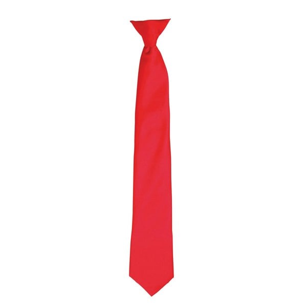Premier Colours Mens Satin Clip Tie - Strawberry Red