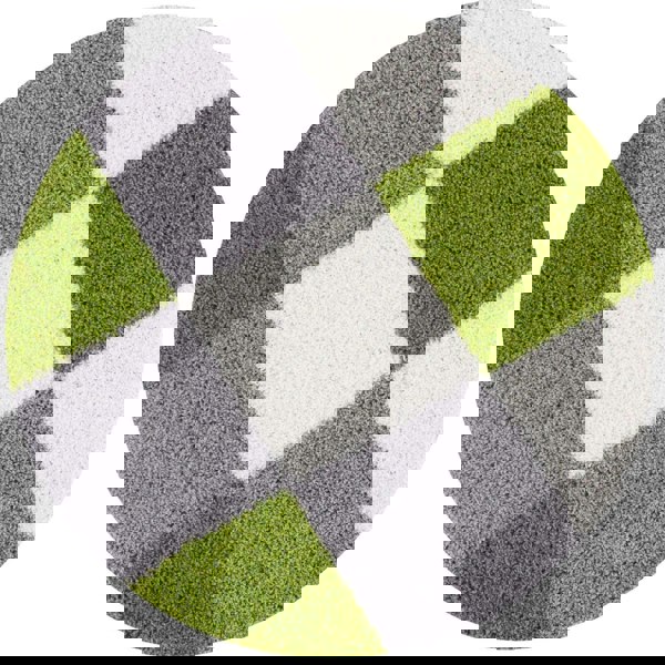 Geometric Design Thick Shaggy Area Rugs Green