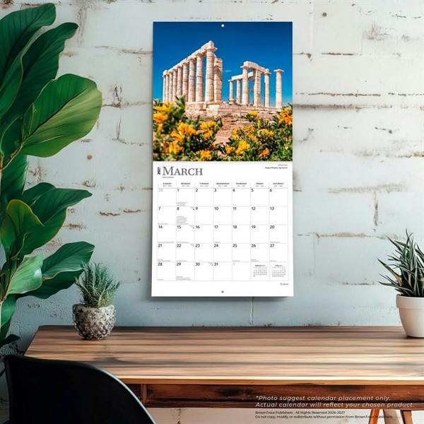 Greece Calendar 2027, Wall Calendars, Month To View, Travel, Gift