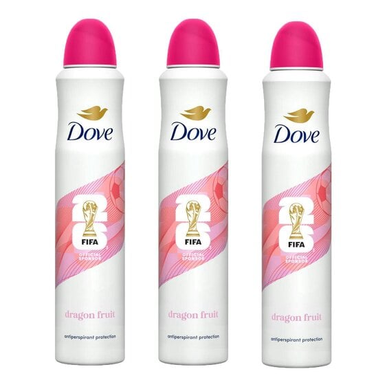 Dove Antiperspirant Deodorant Dragon Fruit FIFA Edition, 72H Protection 3x200ml