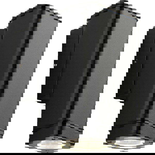 Non Automatic Outdoor Wall Light - Textured Black & Glass - Exterior Downlight