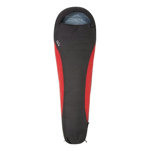 Mountain Warehouse Lightweight Winter Mummy Sleeping Bag - Red/Black - 