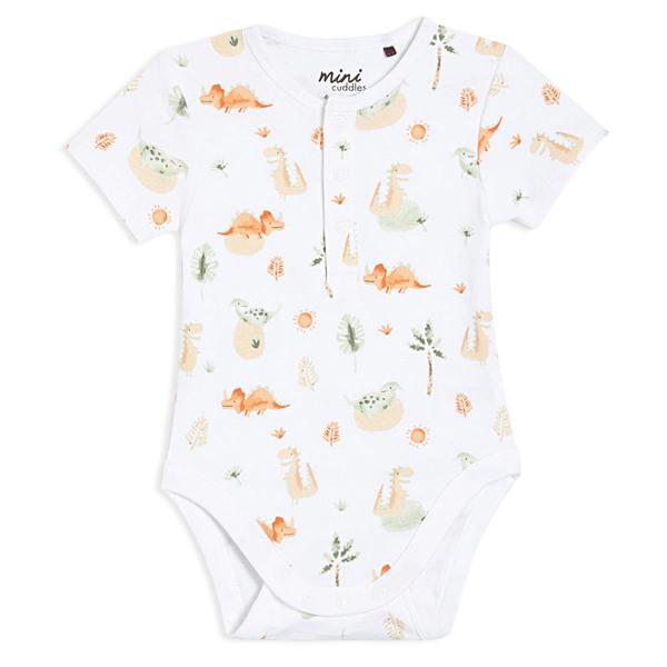 Mini Cuddles Baby Boys 3pk Dinosaur Print Bodysuits, Multicolour