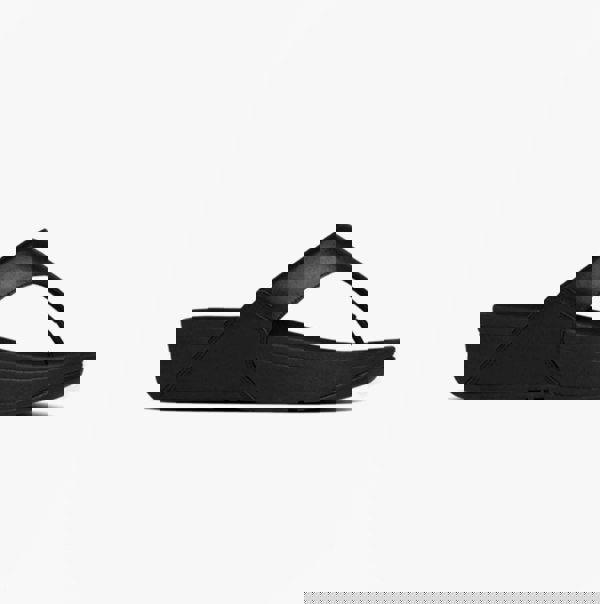 FitFlop LULU Womens Leather Toe Post Sandals Black