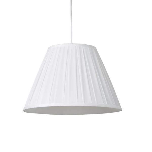 Lighting Collection TAPER PLEAT SILK SHADE 40CM WHITE