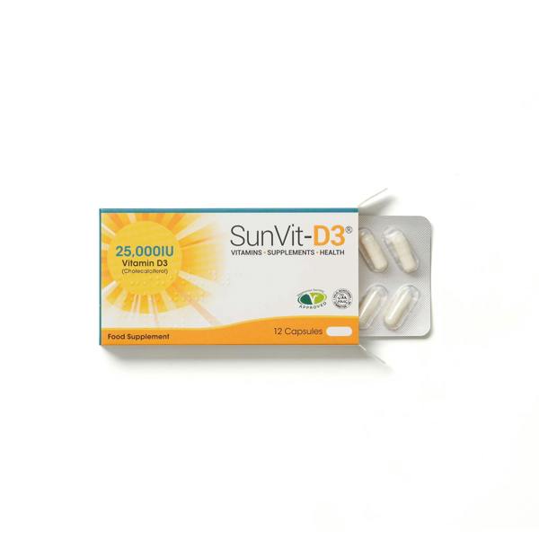25,000IU (625ug) D3 High Strength Weekly Capsules for Adults - SunVit - D3