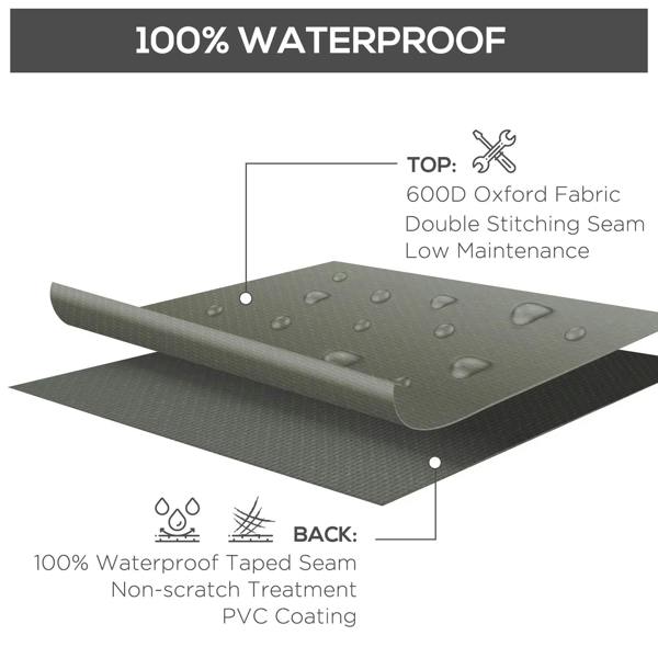 600D Oxford fabric patio cover with waterproof seam tape and PVC coating