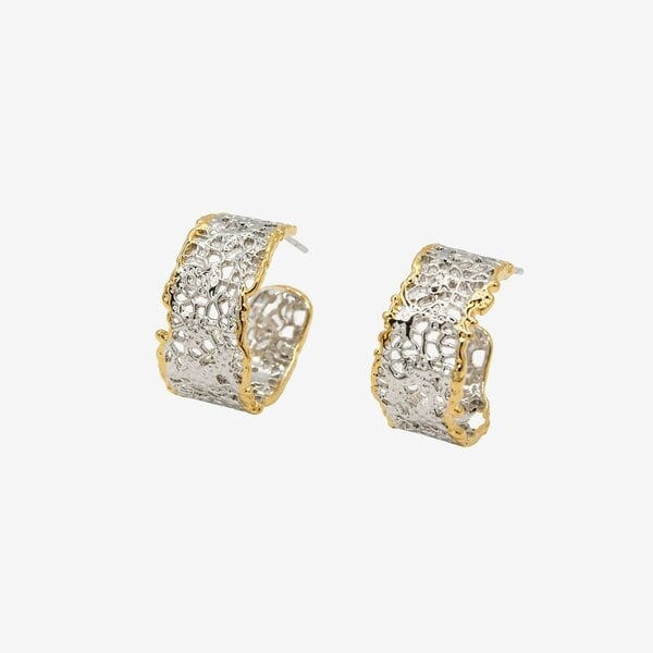 Uchi & Soto Kin Mixed Metal Filigree Hoops
