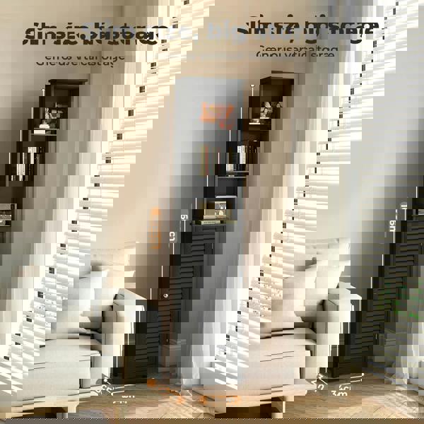 Levede Tall Bathroom Cabinet Freestanding Slim Bathroom Storage Cupboard Unit