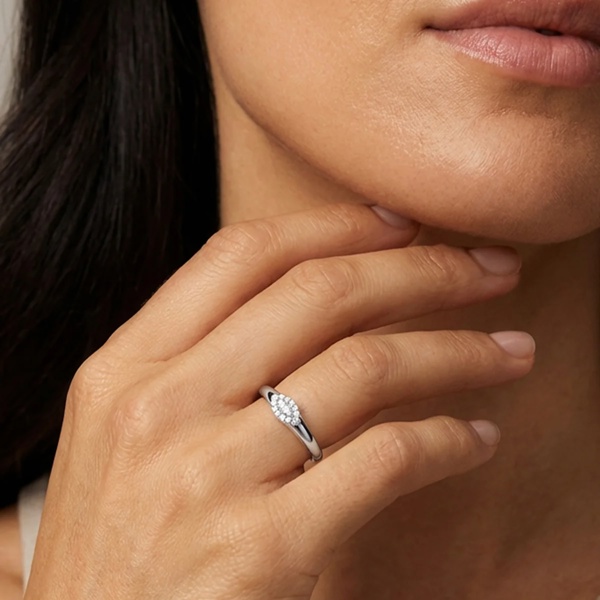 MUCHV Oval Signet Ring With Evil Eye