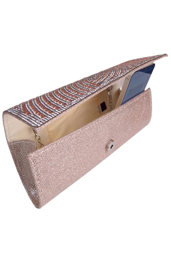 Paulo Due Oval Pattern Diamante Clutch Bag