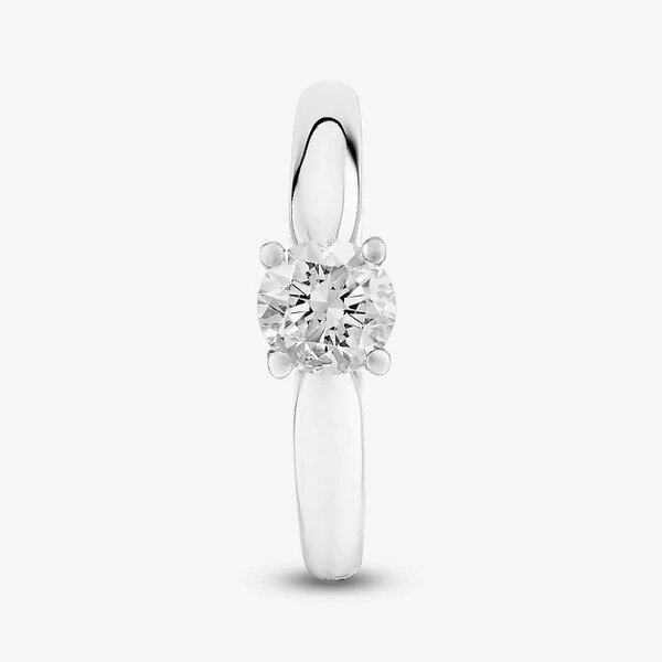 T. H. Baker 18ct White Gold 1.00ct Diamond Bridge Accent Solitaire Ring TH011992R