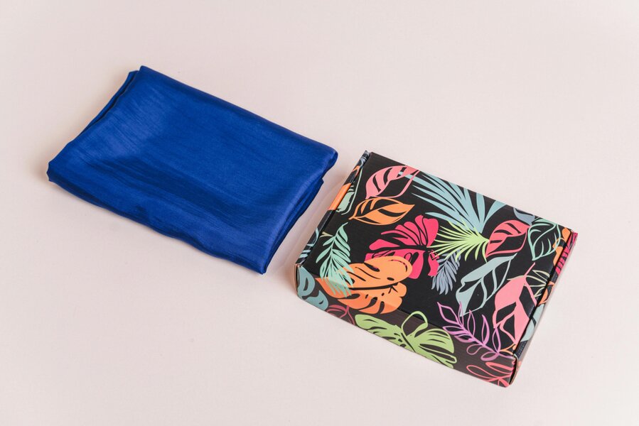 Royal Blue Silk Scarf – Hand-Dyed Mulberry Silk, Eid & Evening Wrap