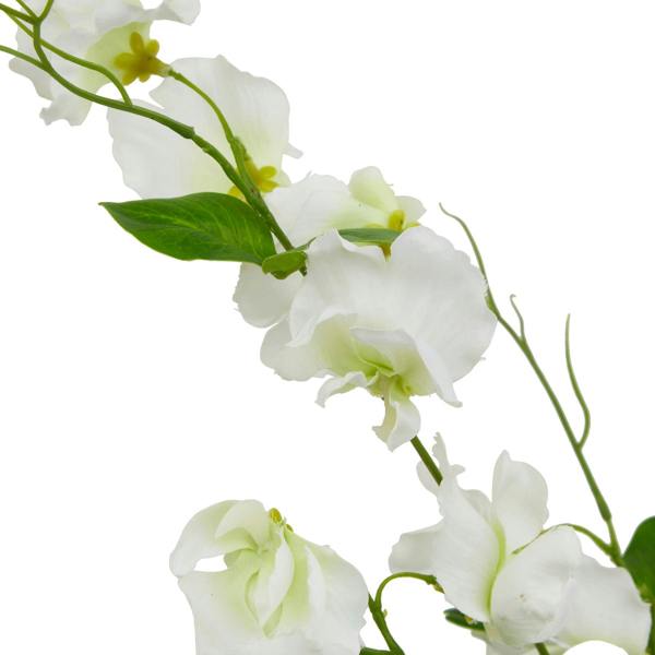Wyld Haus Set of 3 Artificial Flowers White Sweet Pea Stems
