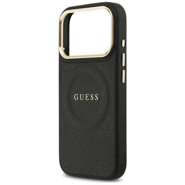 Guess Peony Hot Stamp Case with MagSafe for iPhone 17 Pro 6.3" Black - GUHMP17LPSAMSECK