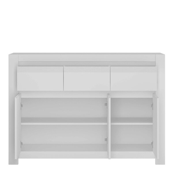 Wyld Haus Vienna White Wooden Storage Cabinet 3 Door 3 Drawer