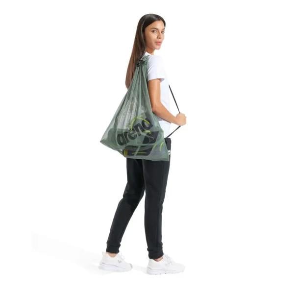 Olive green Arena One Go Mesh Bag for carrying swim gear