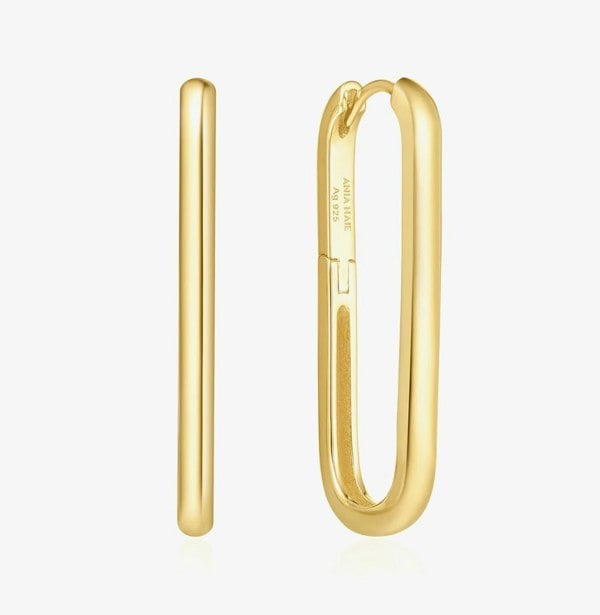 Ania Haie Vogue Maven 14ct Gold Plated Oversized U Shaped Hoop Earrings E062-07G
