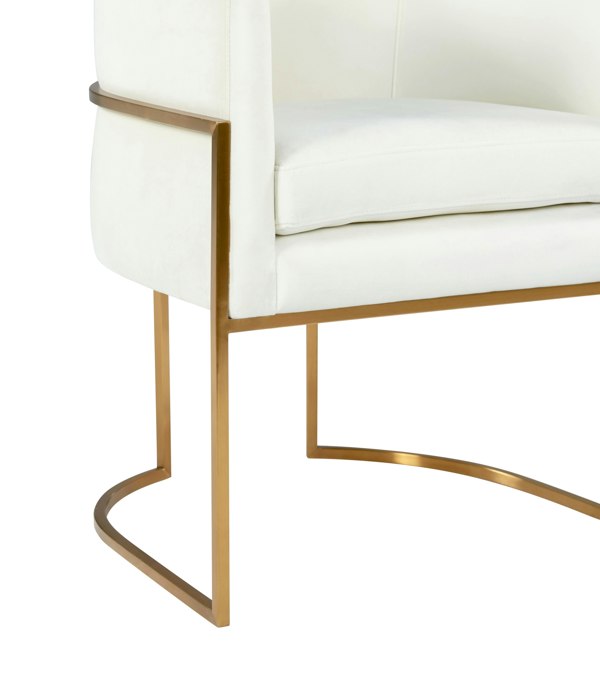 Furniture Edit Giselle Cream Velvet Dining Chair Gold Leg