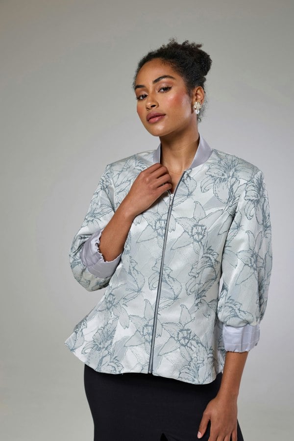 Isha's Timeless collection Twilight Flora Fitted Jacket Blouse