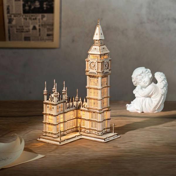 Dyzi 228 Piece Big Ben 3D Wooden Puzzle With Light