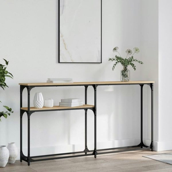 Berkfield Console Table Sonoma Oak 145x22.5x75 cm Engineered Wood