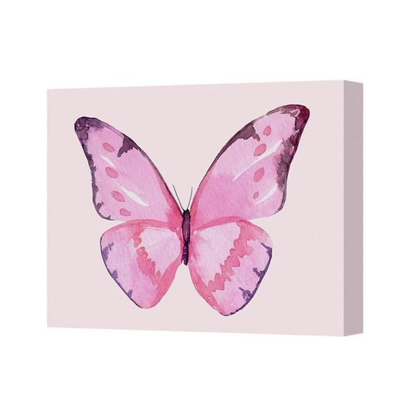Benjamin Tate Design Pink Butterfly Canvas Art Print Modern Home Decor UK Handmade