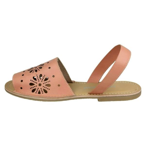 Leather Collection Ladies Leather Collection Flower Design Mules