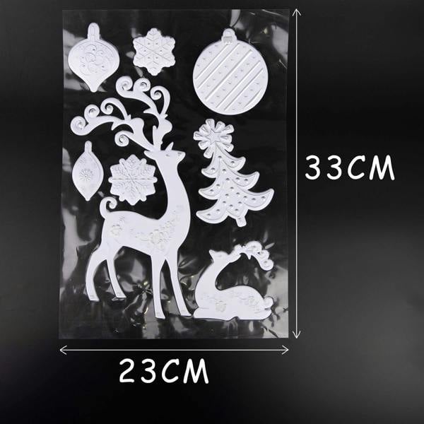 8 Pack 3D Christmas Window Stickers for Glass Surfaces in Snowy White and Silver image 4