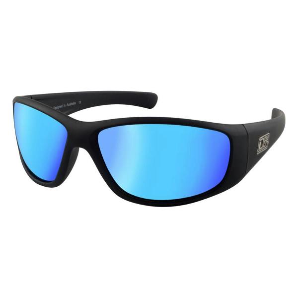 Dirty Dog WOLF - Matte Black with Polarized Ice Blue Mirror Lens