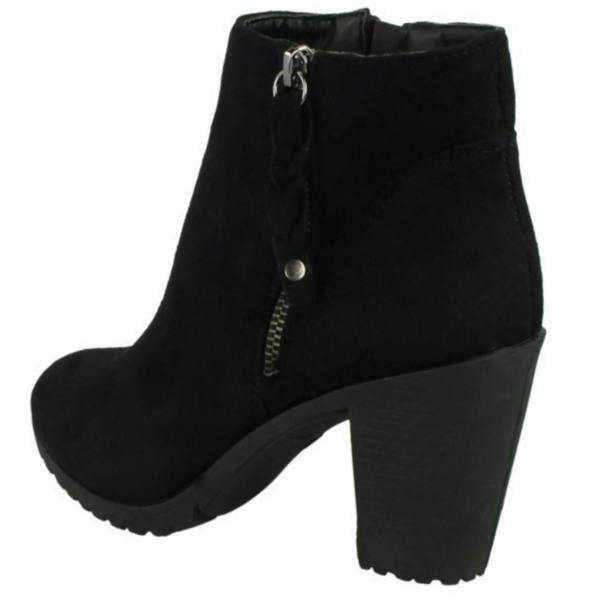 Spot On Ladies Spot On Ankle Boots With Zip Detail
