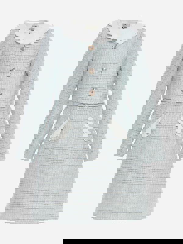 Florel Girls Jacket and Dress Set in Blue