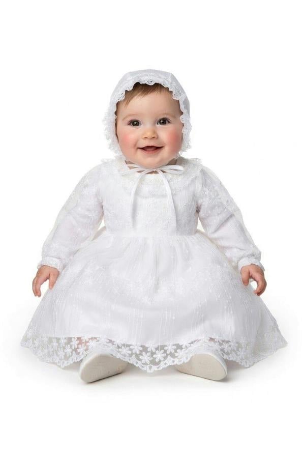 Lace Christening Party Dress and Bonnet