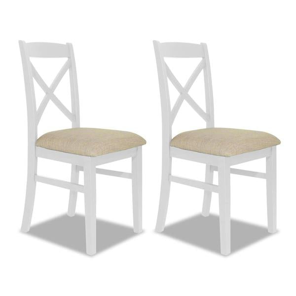 Statement Furniture Florence Crossback Upholstered Seat Chairs Set of 2