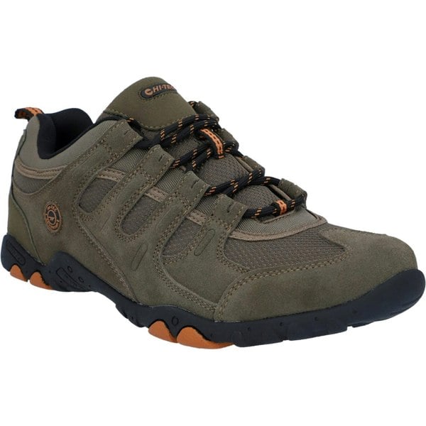 Hi-Tec Mens Quadra II Suede Walking Shoes - Taupe/Burnt Orange