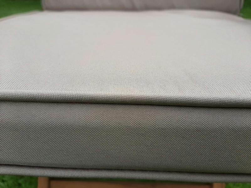 The Garden Marketplace Seat and Back Cushion for Folding Chairs, Zipped Washable Cover, Fade-Resistant 180g Polyester, Ties and Adjustable Back Strap