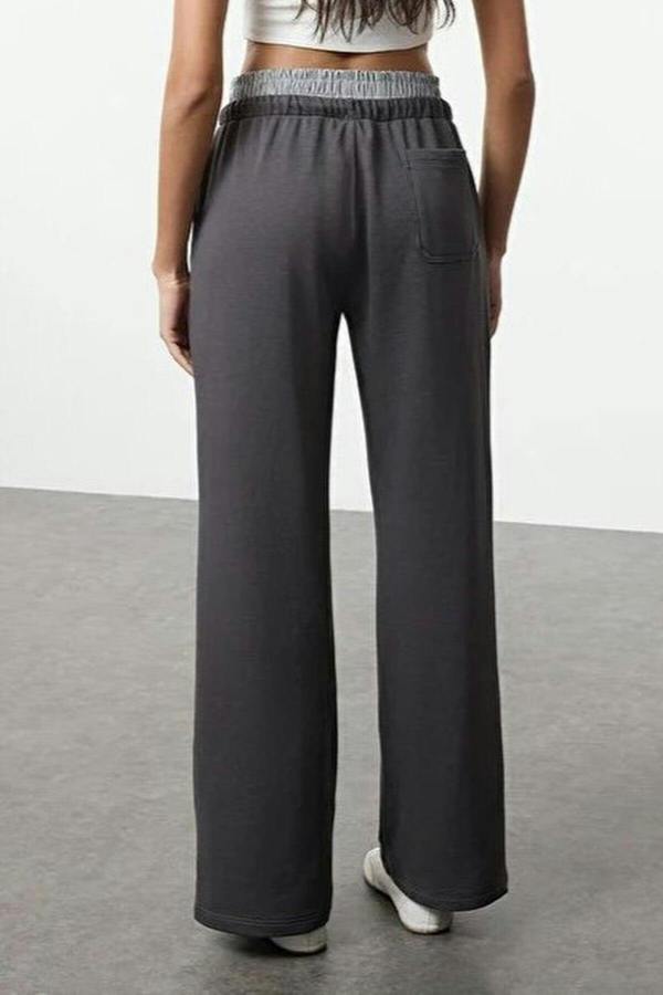 WOVCOR Straight Knit Jogger with Elastic Waist Detail