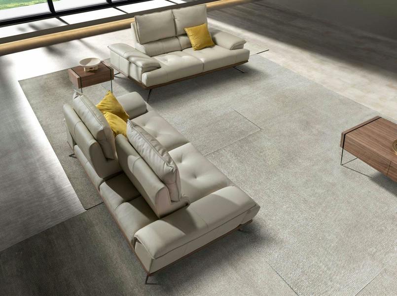 Angel Cerdá Grey taupe leather sofa 6247/6248