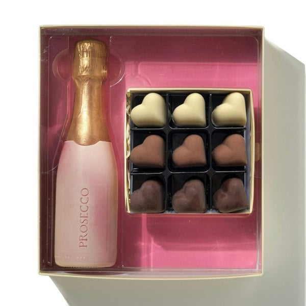 CHOC ON CHOC Chocolate Prosecco and Assorted Hearts