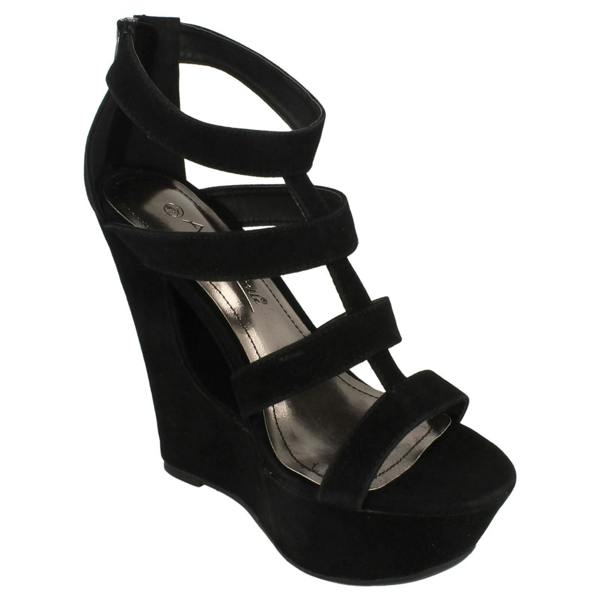 Anne Michelle Ladies Anne Michelle Cut Out Wedge T-Bar Sandals