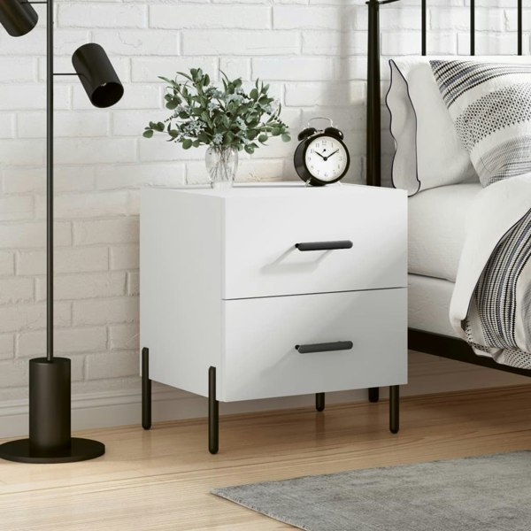 Berkfield Bedside Cabinet White 40x35x47.5 cm Engineered Wood