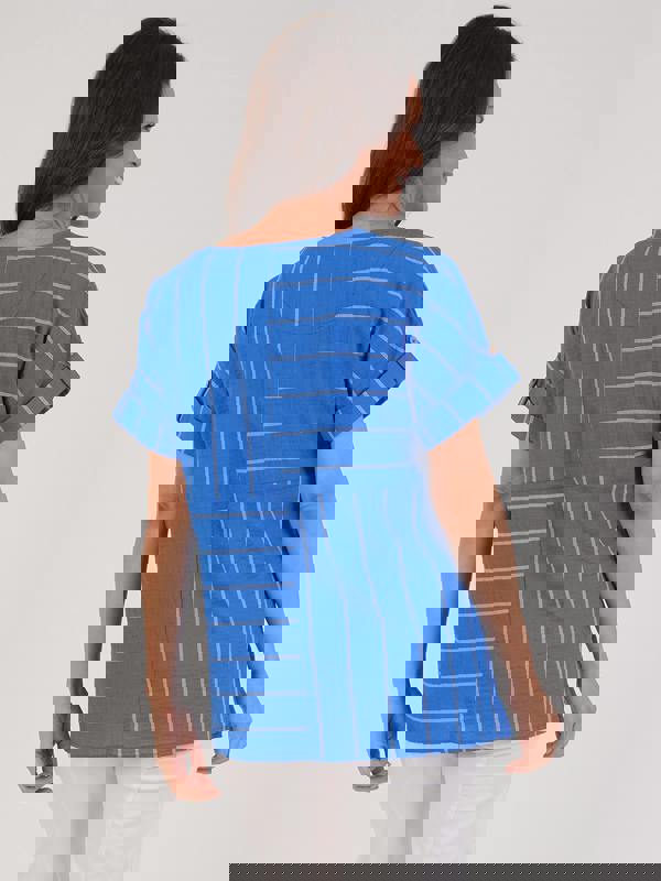 VIZ-A-VIZ Striped Cut And Sew Tunic