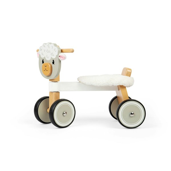 Bigjigs Toys Wooden Ride On Sheep - Sturdy Wooden Handlebars And Fluffy Seat