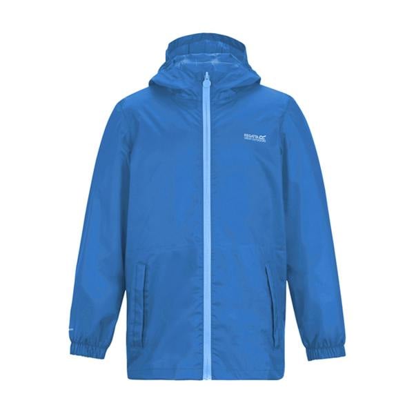 Regatta Great Outdoors Childrens/Kids Pack It Jacket III Waterproof Packaway Black - Sonic Blue - 