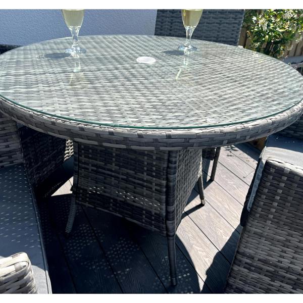 Amazon 5-Piece Rattan Wicker Relaxed Garden Dining Set - Madefor.Living