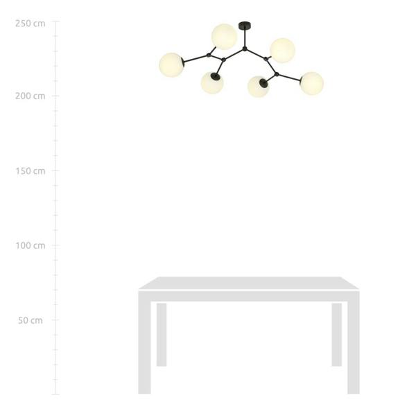 Emibig SPACE Ceiling lamp  6 x E14 Black with White Shade