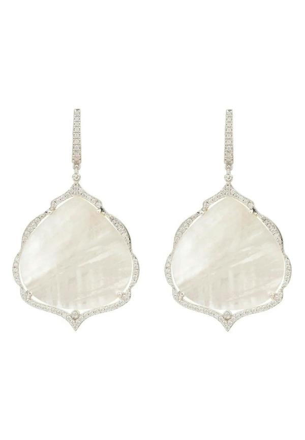 Antoinette Earrings White Mother Of Pearl Silver - LATELITA Earrings