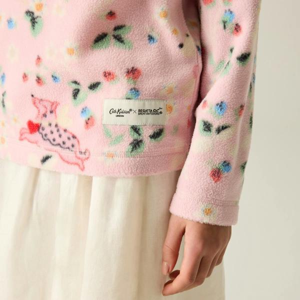 Regatta Childrens/Kids Cath Kidston Puppy Floral Half Zip Fleece Top - Pink - 