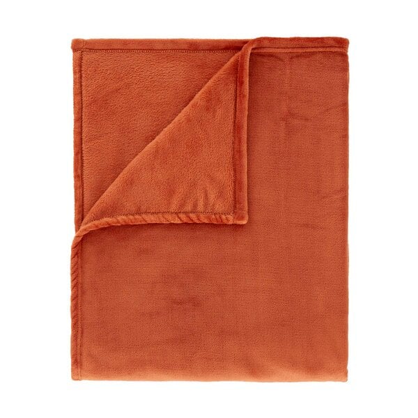 Raschel Velvet Touch Burnt Orange Throw 200x240cm